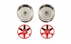 6-Speich.-Felge 26mm Off +2 (2)Chr./rot Tamiya 54551 300054551