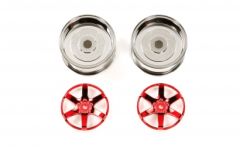 6-Speich.-Felge 26mm Off +4 (2)Chr./rot Tamiya 54552 300054552