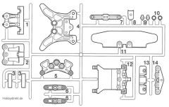 TT02B A-Teile Dämpferbrücken vo/hi Tamiya 9000562 319000562