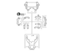 TRF201 L-Teile Lenkhebel/Chassis vo/oben Tamiya 9114073 31911407