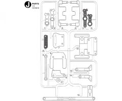 TA02 J-Teile Akkuhalter Doppeldeck Tamiya 9118018 319118018