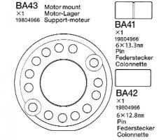 TA02 Alu Motorhalter-Set Tamiya 9804966 319804966