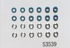 Aluminum Buchsen-Set 5,5/3mm blau/silber Tamiya 300053539