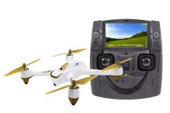 Hubsan X4 FPV Brushless Quadrocopter weiß - RTF-Drohne mit HD-Kamera, GPS, Follow-Me, Akku, Ladegerät und Fernsteuerung mit integriertem Farbmonitor