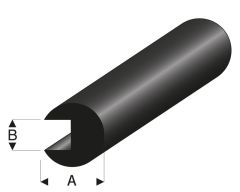 Kantenschutz Ø2x0,5 mm L=2 m Gummiprofil Krick rb104-30