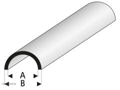 ASA Rohr halbrund 1,5x3x330 mm (5) Krick rb403-52-3