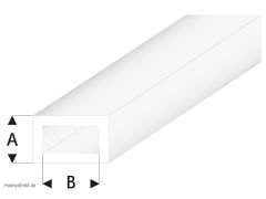 ASA Rechteck Rohr transparent weiß 2x4x330 mm (5) Krick rb439-53-3