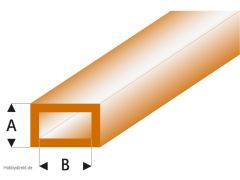 ASA Rechteck Rohr transparent braun 2x4x330 mm (5) Krick rb443-53-3