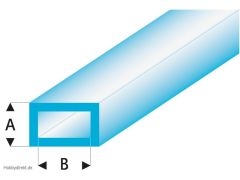 ASA Rechteck Rohr transparent blau 2x4x330 mm (5) Krick rb445-53-3